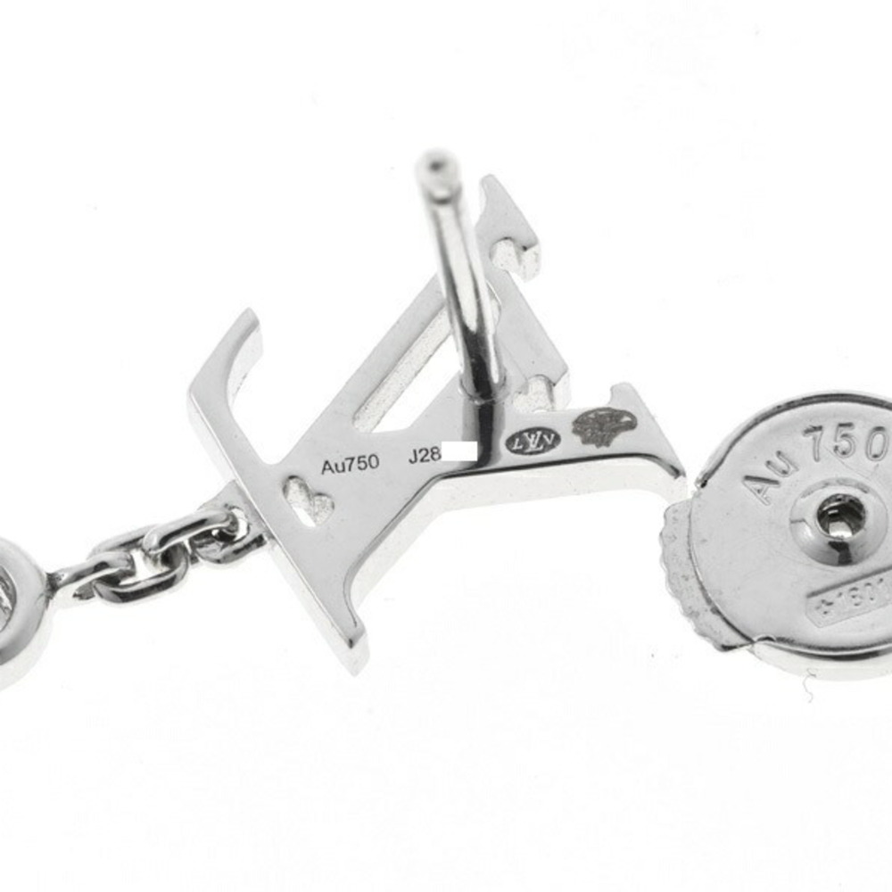 LOUIS VUITTON 18k Silver Diamond Earrings - Picture 4 of 5